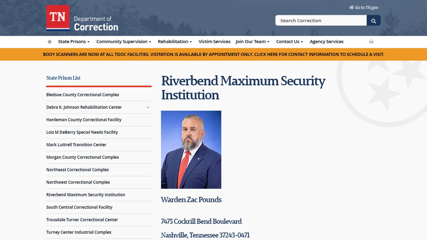 Riverbend Maximum Security Institution - TN.gov